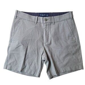Abercrombie & Fitch Mens Stretch Shorts Size 31 Gray Striped Zip & Button Close